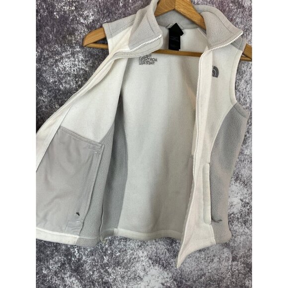The North Face Vest Women’s S White Grey Zip-Up Fleece Jacket Gorpcore Casual - Picture 4 of 15